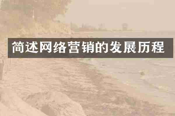 简述网络营销的发展历程