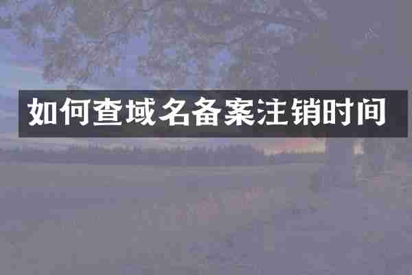 如何查域名备案注销时间
