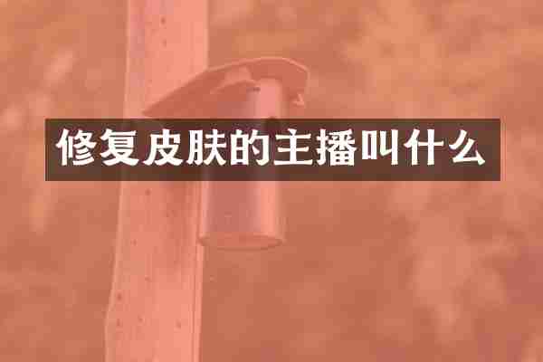 修复皮肤的主播叫什么