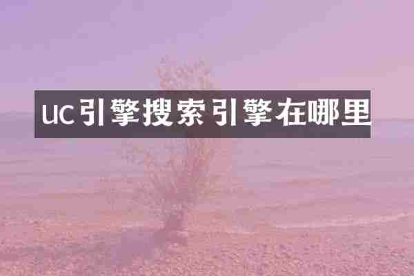 uc引擎搜索引擎在哪里