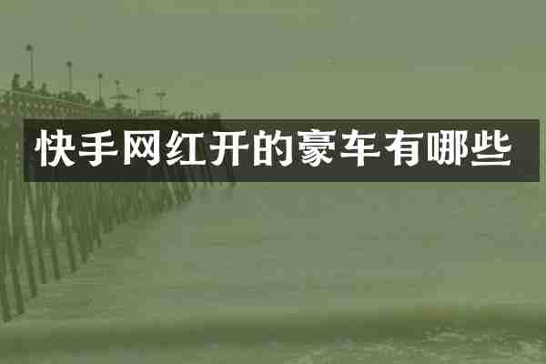 快手网红开的豪车有哪些