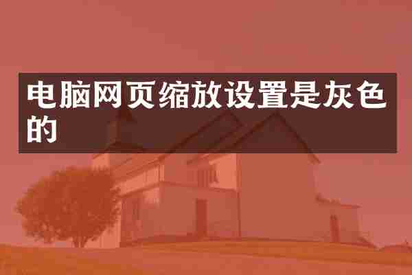 电脑网页缩放设置是灰色的