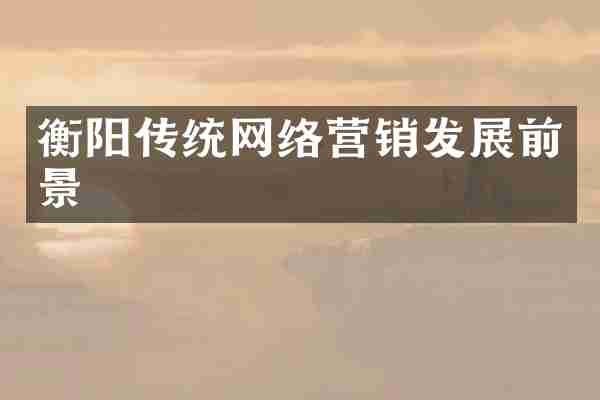 衡阳传统网络营销发展前景
