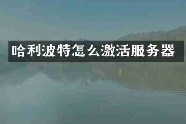 哈利波特怎么激活服务器