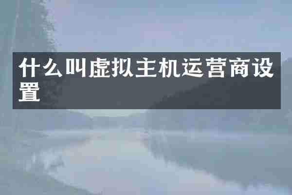 什么叫虚拟主机运营商设置