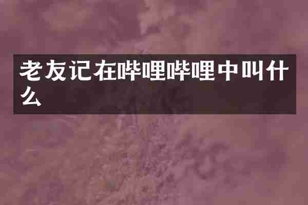 老友记在哔哩哔哩中叫什么