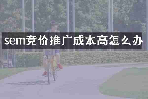 sem竞价推广成本高怎么办