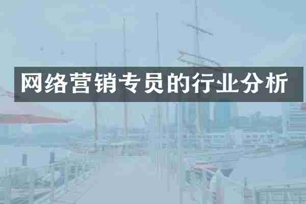 网络营销专员的行业分析