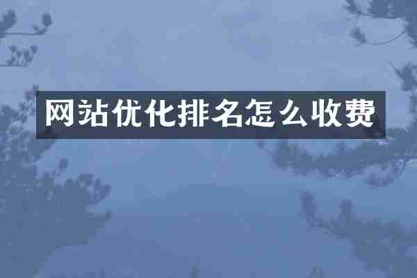 网站优化排名怎么收费