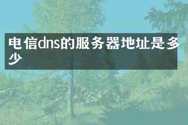 电信dns的服务器地址是多少