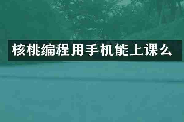 核桃编程用手机能上课么