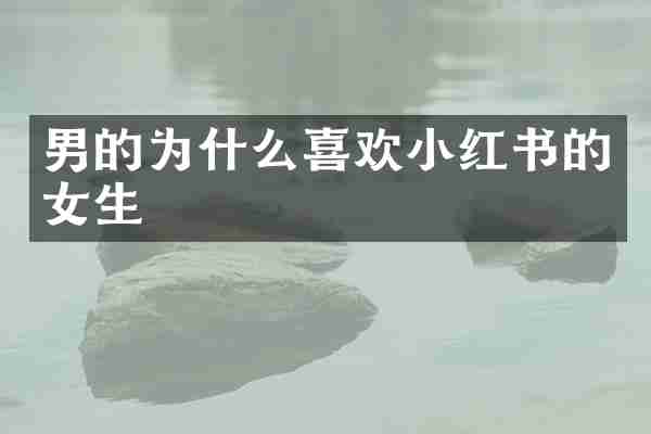 男的为什么喜欢小红书的女生