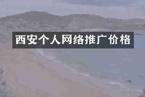 西安个人网络推广价格