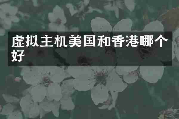 虚拟主机美国和香港哪个好