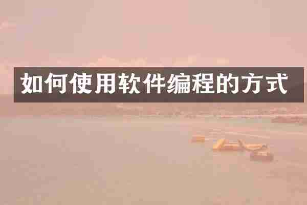 如何使用软件编程的方式