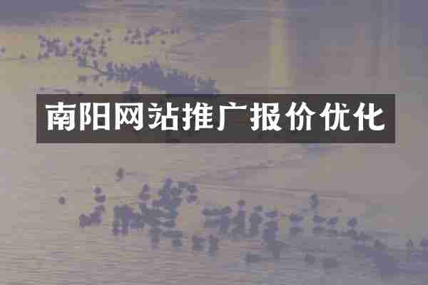 南阳网站推广报价优化