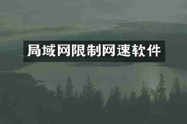 局域网限制网速软件