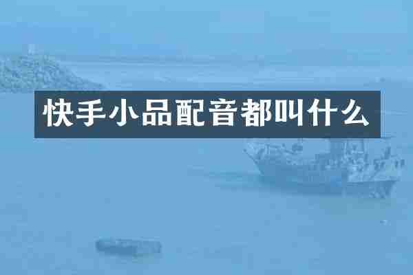 快手小品配音都叫什么