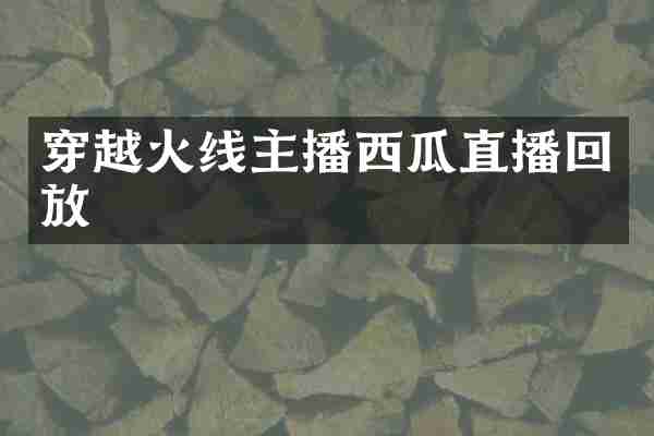 穿越火线主播西瓜直播回放