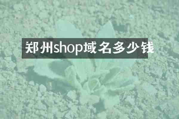 郑州shop域名多少钱