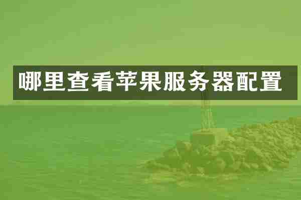 哪里查看苹果服务器配置