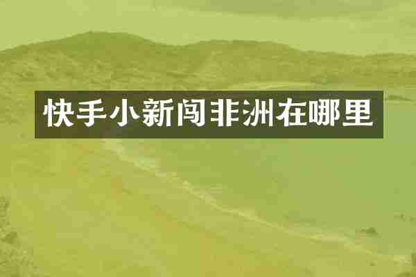 快手小新闯非洲在哪里