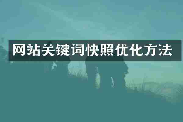 网站关键词快照优化方法