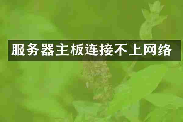 服务器主板连接不上网络
