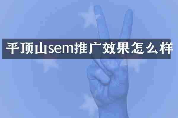 平顶山sem推广效果怎么样