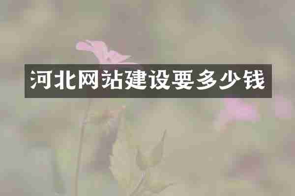 河北网站建设要多少钱