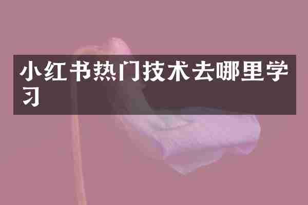 小红书热门技术去哪里学习