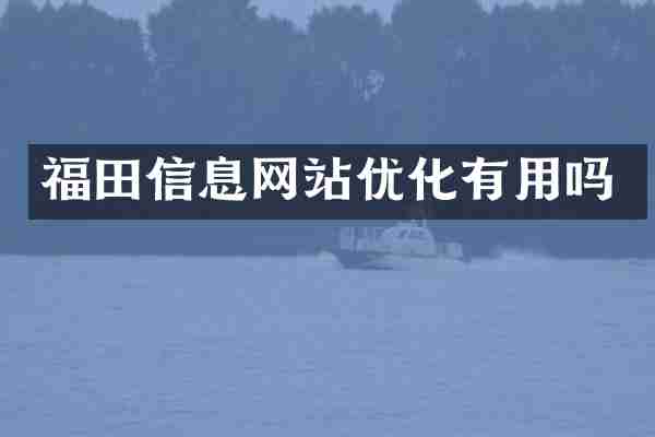 福田信息网站优化有用吗