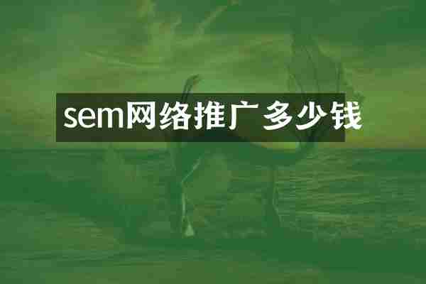 sem网络推广多少钱