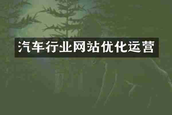 汽车行业网站优化运营