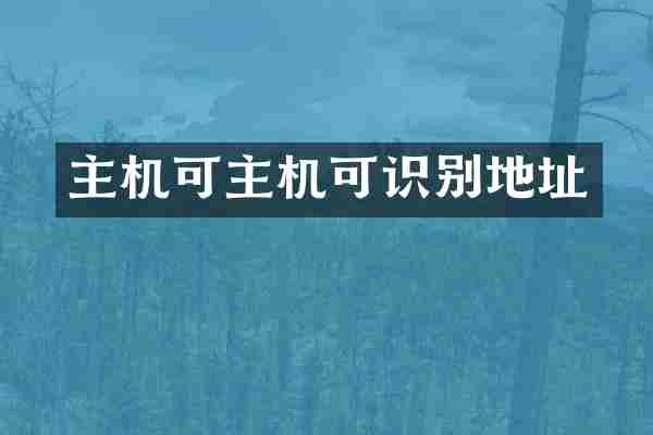 主机可主机可识别地址