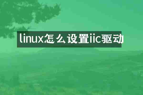linux怎么设置iic驱动