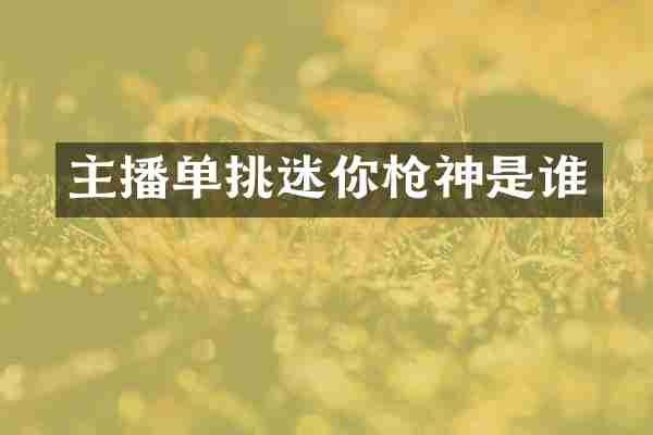 主播单挑迷你枪神是谁