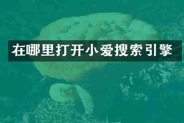 在哪里打开小爱搜索引擎