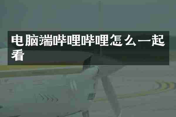电脑端哔哩哔哩怎么一起看