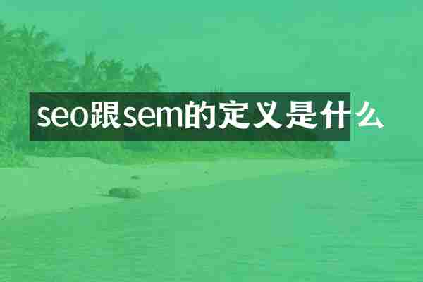 seo跟sem的定义是什么