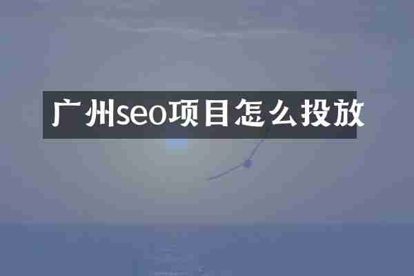 广州seo项目怎么投放