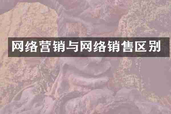 网络营销与网络销售区别