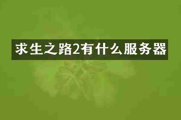 求生之路2有什么服务器
