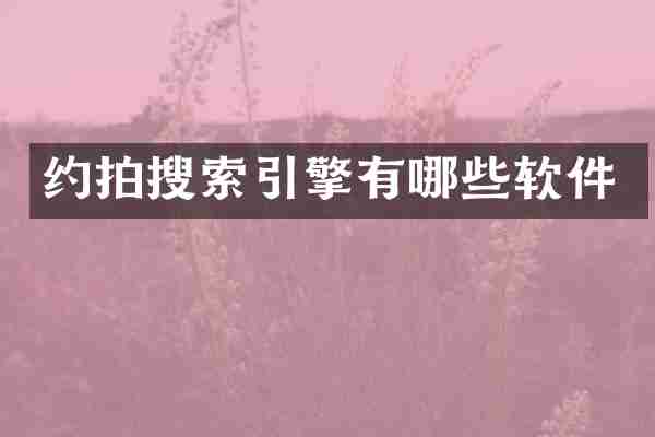 约拍搜索引擎有哪些软件