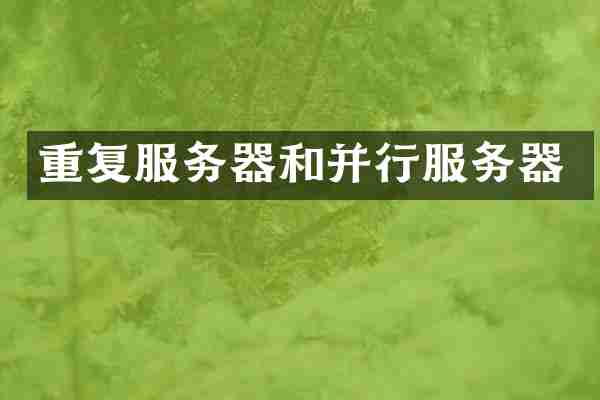 重复服务器和并行服务器