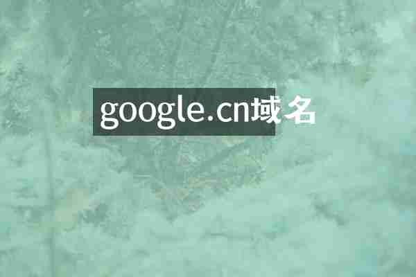 google.cn域名