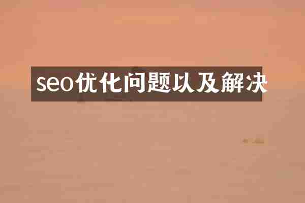 seo优化问题以及解决