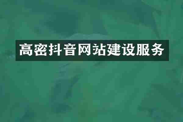 高密抖音网站建设服务