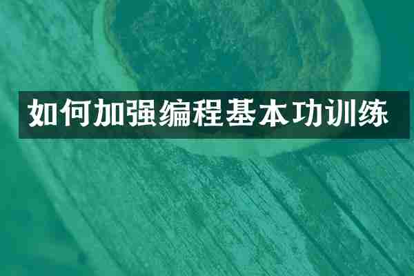 如何加强编程基本功训练