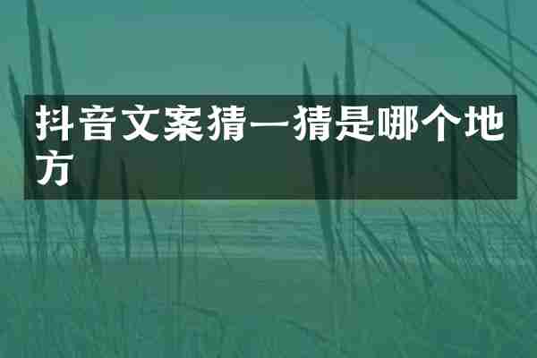 抖音文案猜一猜是哪个地方